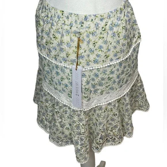 House of Harlow Tiered Floral Mini Skirt Cottagecore | NWT | Size Small - Picture 10 of 16